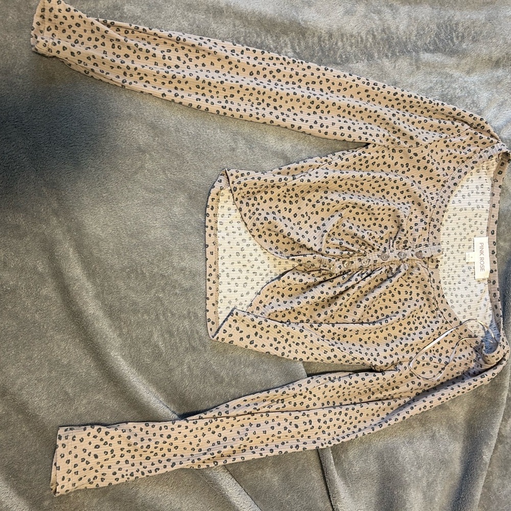 Leopard Print Long Sleeve Top